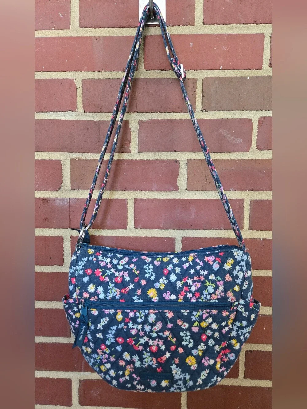 Vera Bradley Scattered Wildflowers Retired Floral Quilted Crossbody Bag Cotton